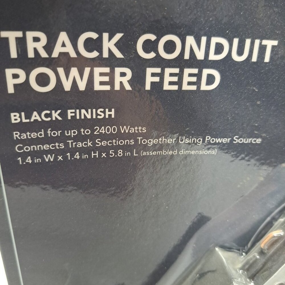 (2- Pack) Hampton Bay Track Lighting Conduit Power Feed Black 2400W 1004 612 911 - Picture 4 of 8